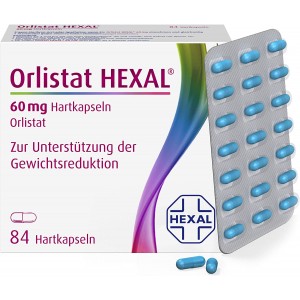 德国直邮 Orlistat HEXAL 奥利司他 纤体胶囊 减肥药排油丸瘦身燃脂 84粒