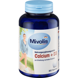 德国直邮 dm产品 Mivolis 钙+维生素D3口服片 钙片强健骨骼补钙 300粒