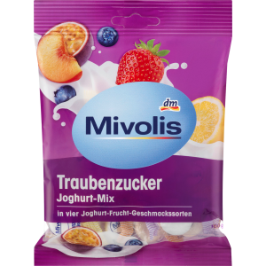 德国直邮 dm产品 Mivolis 葡萄糖营养片 水果酸奶味便携补充能量防止头晕低血糖 100g